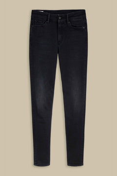 Juno medium blauw zwart versleten jeans
