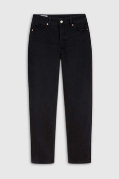Caroline bijgesneden eco gerecyclede zwarte versleten jeans