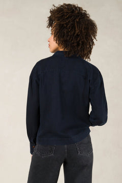 Athalie Blouse Blauw Zwart