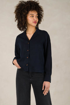 Athalie Blouse Blauw Zwart