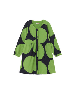 Kids' Papaya Dress Big Dots Green