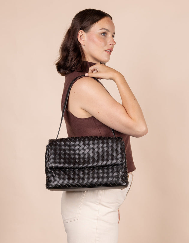 Kenzie Woven Bag Classic Leather Black