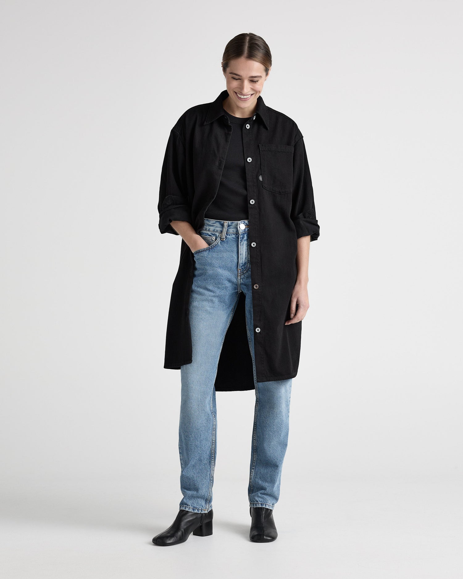 Ella Denim Dress  BlackDip