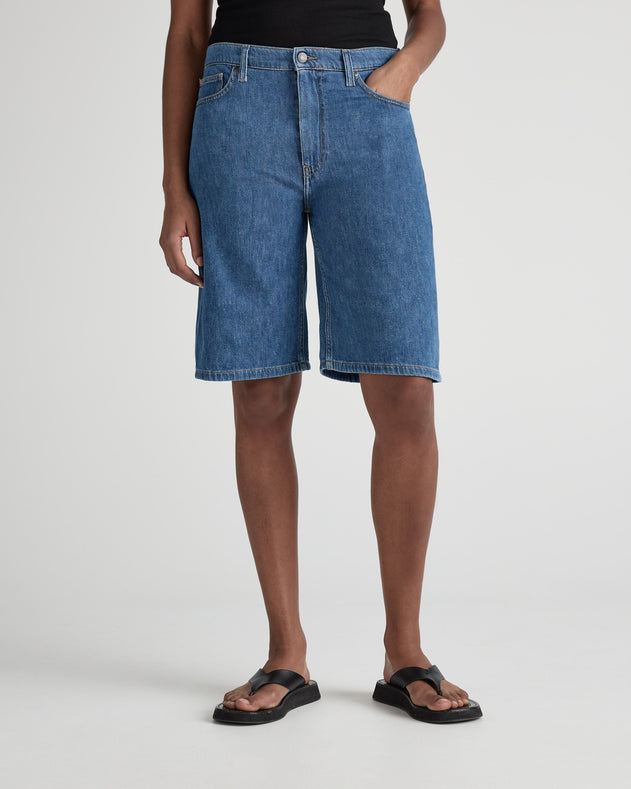 Suzy Mid Denim Short Medium Stone