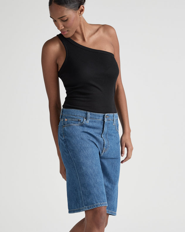 Suzy Mid Denim Short Medium Stone