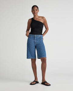 Suzy Mid Denim Short Medium Stone