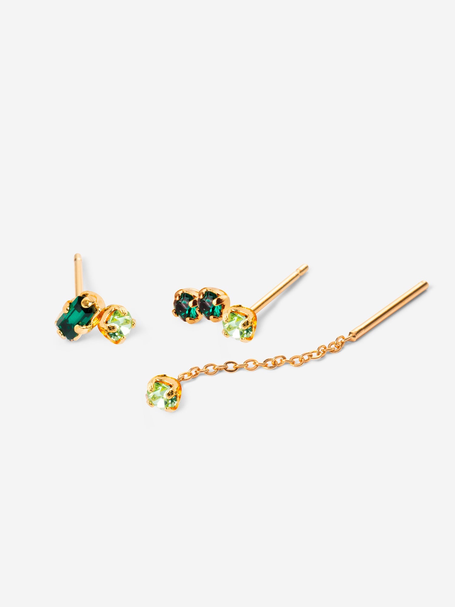 Leo Earring Set Emerald Green