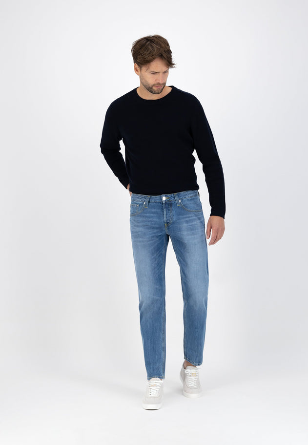 Regelmatig dunn stretch jeans medium versleten