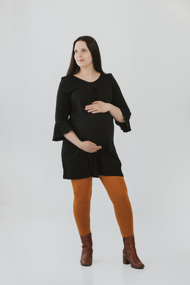 Zwangerschapstuniekbell mouwen zwart