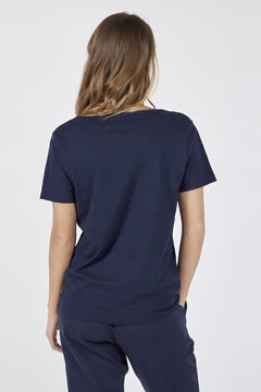 Deep Neck Jersey T-Shirt Blue