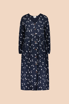 Knop jurk indigo wind