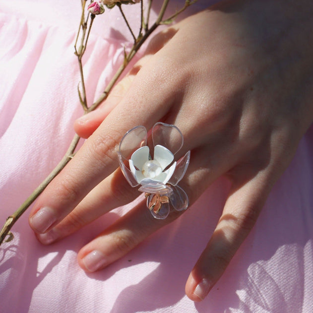 Elegante Jasmijn Bloemen Fee Ring