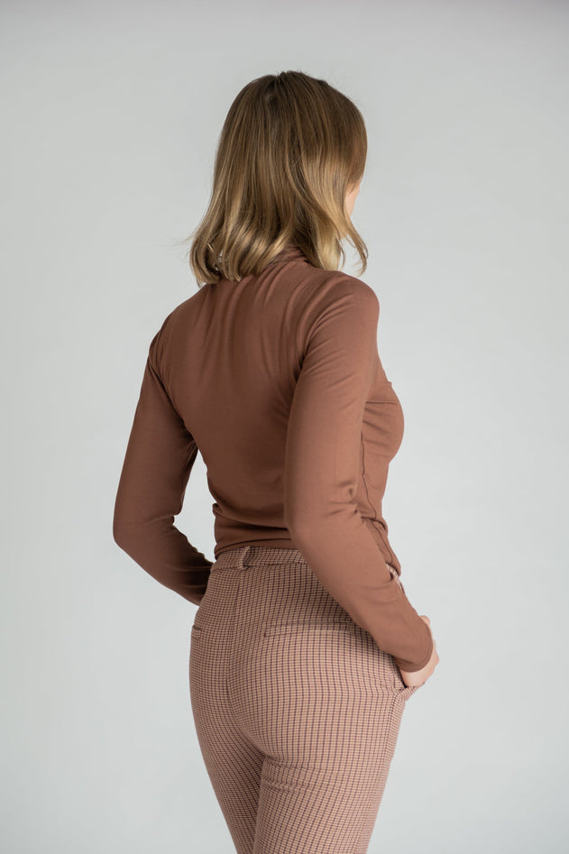 Lange mouwen coltrui bruin