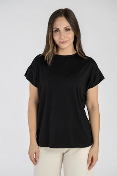 Ronde Hals T-shirt Zwart