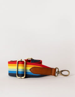 Rainbow Webbing Strap Brown Classic Leather