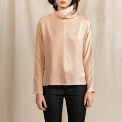 Revolution Cowl Neck Silk Blouse Pink