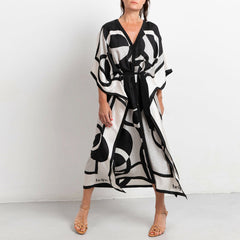 Riviera Long Silk Dress Scarf Print