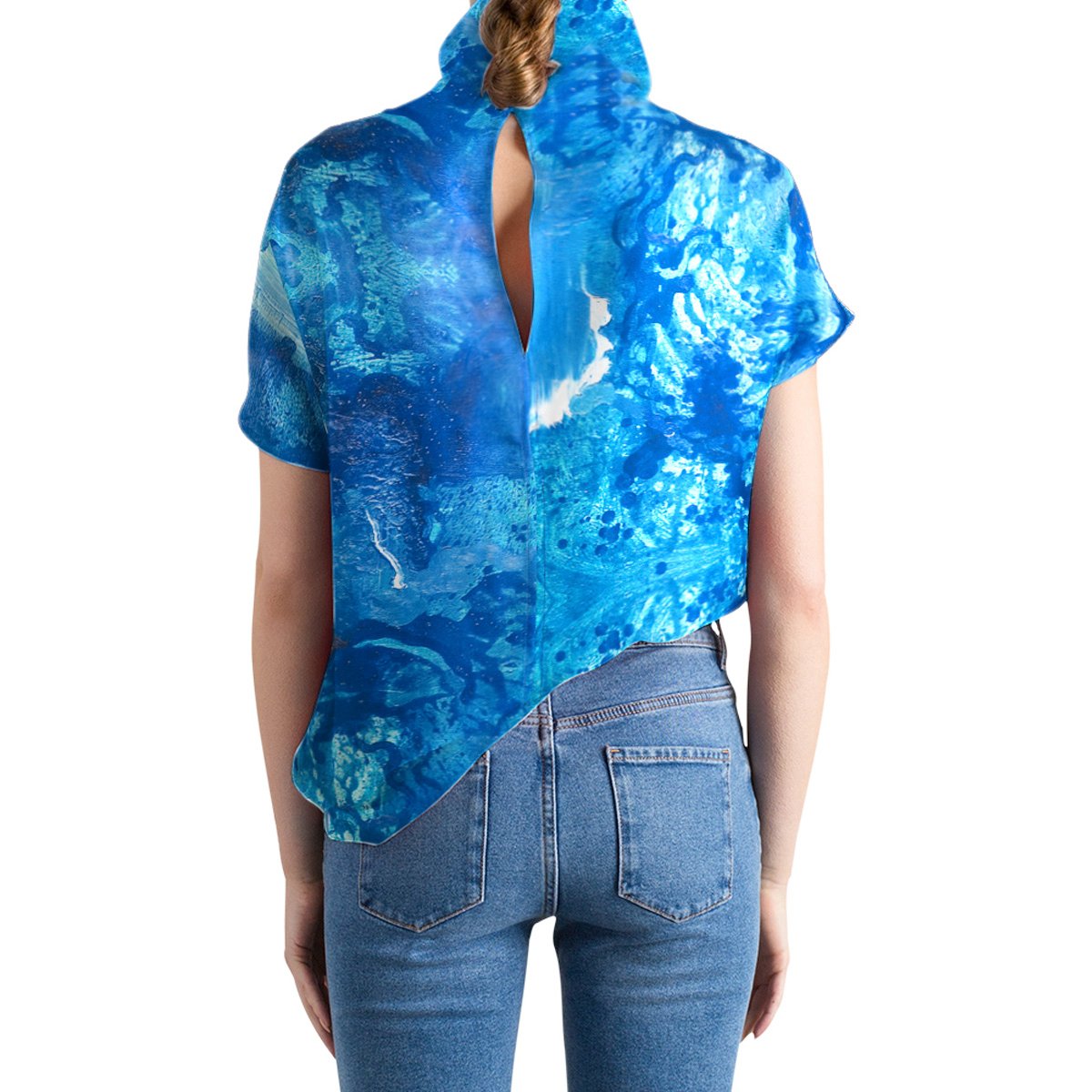 Revolution Zijden Top Blauw Kluis