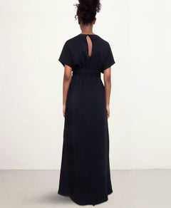 Sunday Dress Long With Short Sleeves Black