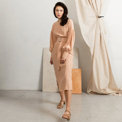 Sunday Silk Midi Dress In Powder Pink