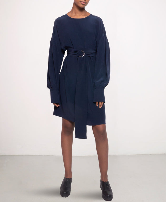 Short Sunday Dress in Navy Blue