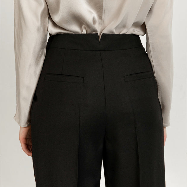 Swipe Wide Leg Long Wool Pants