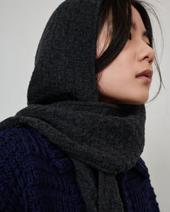 Radvilaitė Wool Hooded Scarf Charcoal