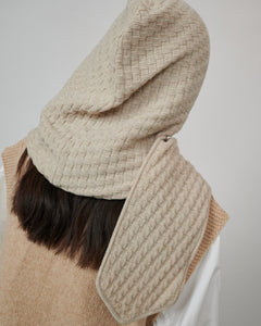 Radvilaitė Wool Hooded Scarf Beige