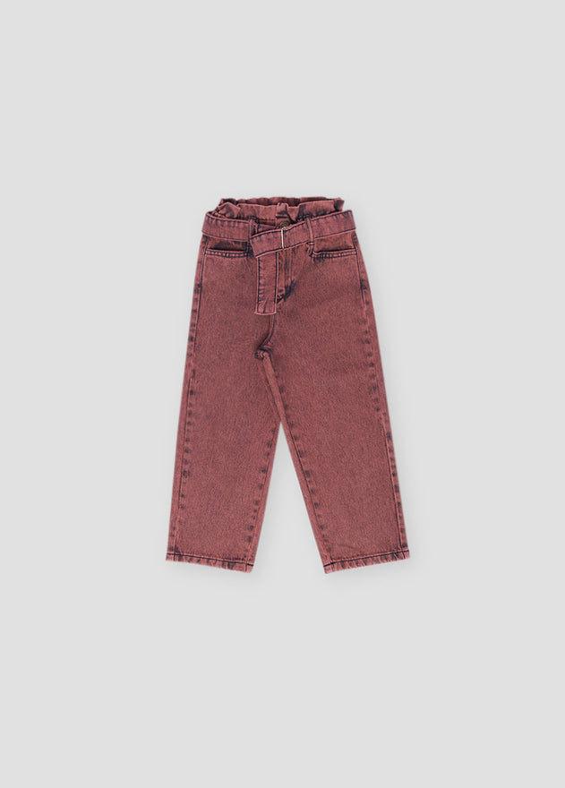 Kinderen bimba broek denim bloemblaadje