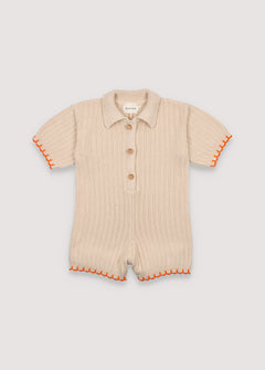 Wayne Kids' Knitted Jumpsuit Natural White