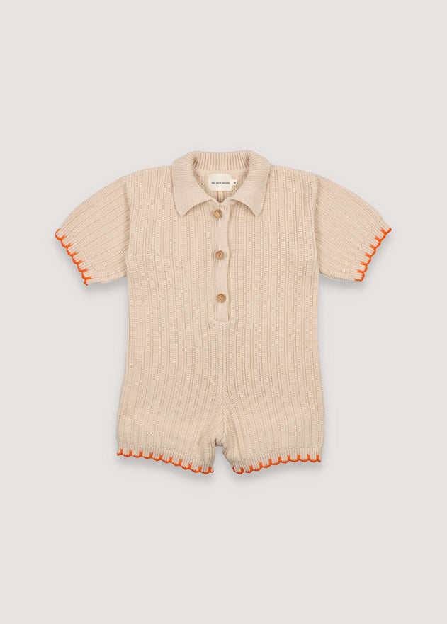 Kids' Wayne Knitted Jumpsuit Natural White