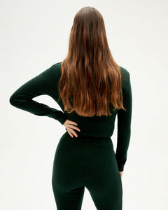 Ivy Knitted Top Dark Green