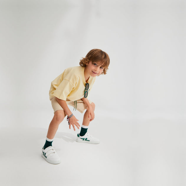 Kids' Zèta Sneakers Wit / Groen