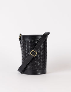 Zola Woven Leather Bag Black