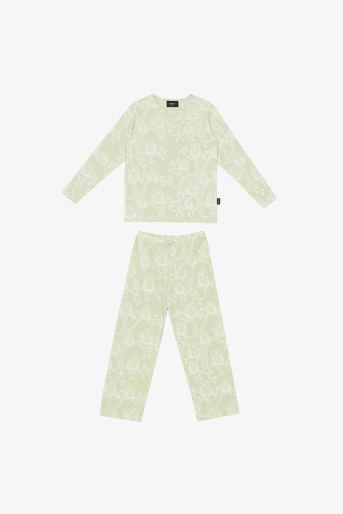 Taylor Pyjama Owls Aqua Green