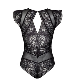 Amara Black Leaf Bodysuit