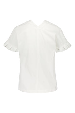 Belle ploeg mouw blouse zacht wit wit