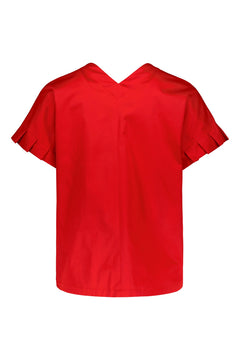 Belle ploeg mouw blouse rood