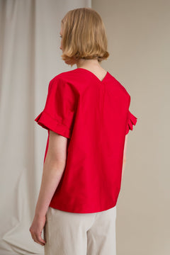 Belle ploeg mouw blouse rood