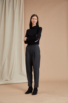 Cindy hoge taille broek Gray Melange