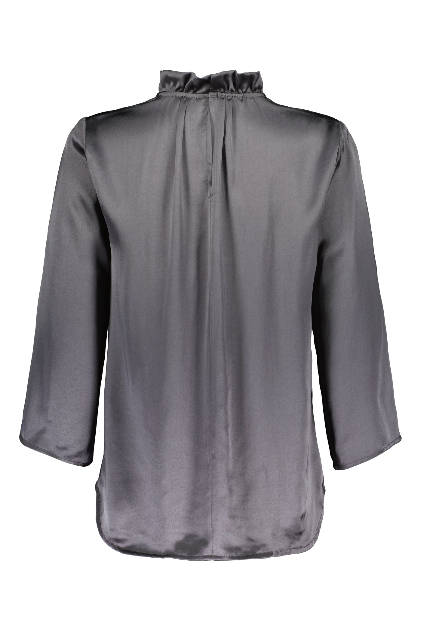 Darlyn hoge kraag blouse grafiet grijs