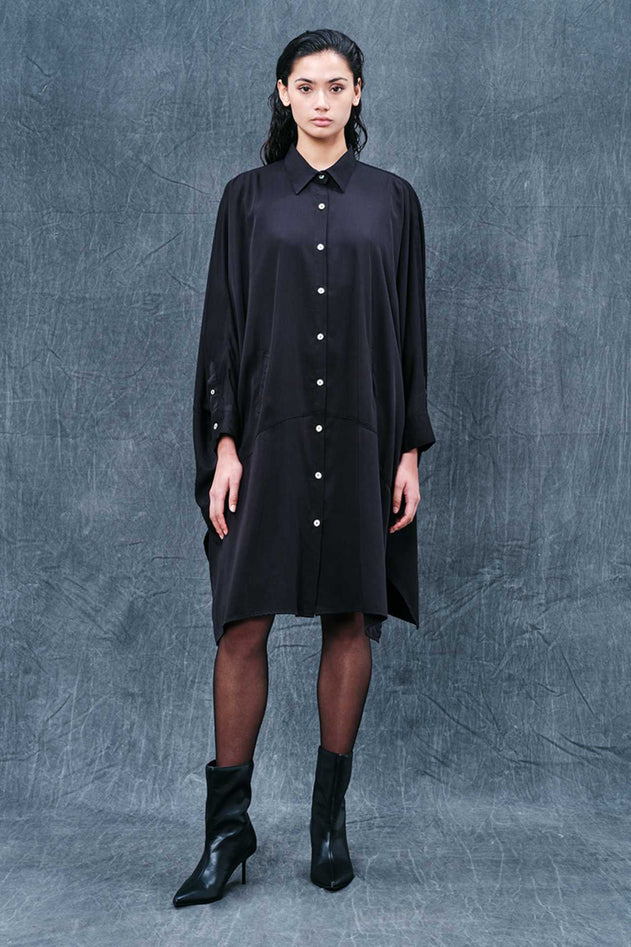 Pure Viscose Long Shirt With Buttons