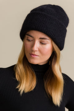 Emmi Mohair Beanie Black