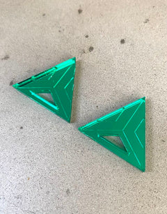 Driehoek oorbellen groen