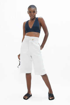 Florence Flr Knie Pants White Dove