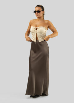 Ella Maxi Skirt Copper Brown