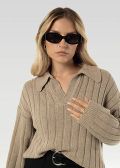 Henry Wool Cashmere Sweater Mocha Beige