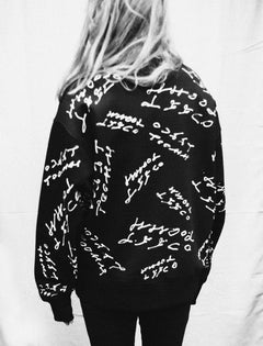 Handgeschreven | Oversized zwart sweatshirt