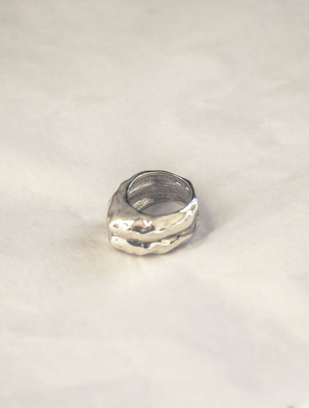 Kabluchka grote dubbele zilveren ring