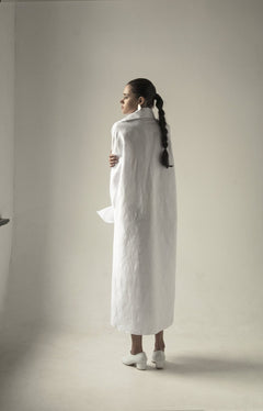Witte architecturale lange jurk